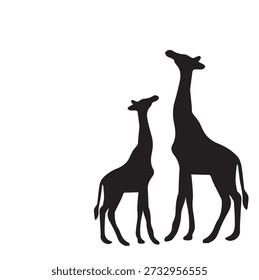 Elegante logotipo de jirafa negra en estilo de Vector plano simple. Sofisticado emblema animal ideal para marcas de lujo, etiquetas de moda, conservación de la vida silvestre y logotipos de negocios modernos. Diseño de Vector escalable y aislado.