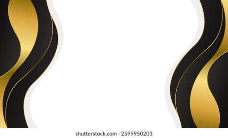 Elegant Black and Gold Abstract Wave Background. Modern luxury design. Suitable for Invitations, awards, templates, banners, covers, posters, presentations, websites, and pages