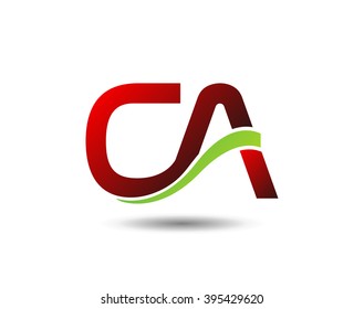 Elegant black and gold alphabet C and A, CA letter logo. Vector illustration
