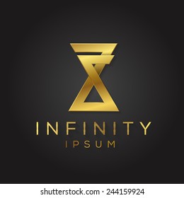 Elegant black and gold alphabet letter Z logo. Vector illustration.