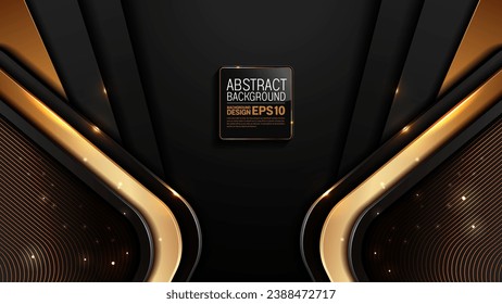 Elegant Black and Gold Background, Dynamic Shimmering Light in Metallic Luxury Abstract Image for Website Templates and Flyers Sophisticated Branding