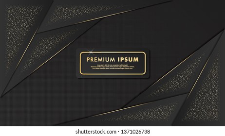 Elegant black and gold background template design