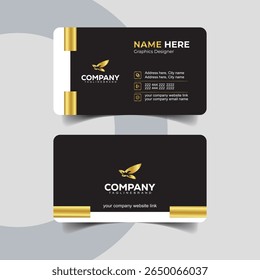Elegant Black and Gold Business Card Template for Corporate Professionals