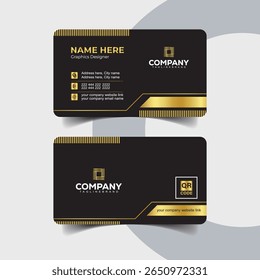Elegant Black and Gold Business Card with Stripe Accents for Corporate Professionals