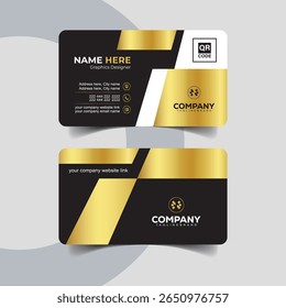 Elegant Black and Gold Business Card Layout for Luxury Corporate Branding