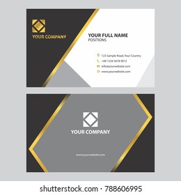 elegant black and gold color for business card template
