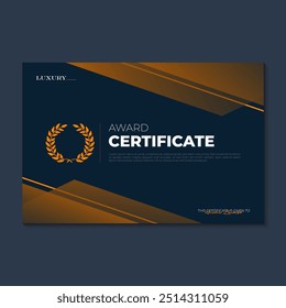 Elegant black and gold diploma certificate background template with luxury design