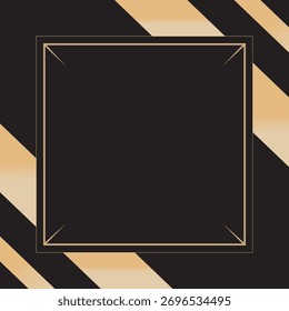Elegant Black and Gold Frame Background Template for Luxury Design