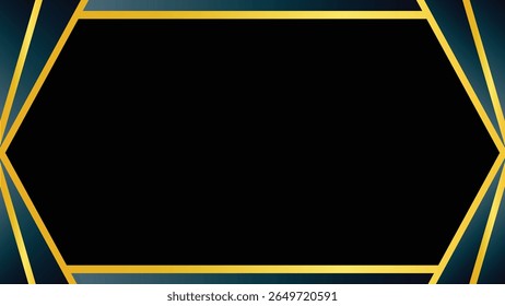 Elegant Black and Gold Geometric Hexagonal Frame Design for Creative Projects