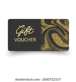Elegant Black and Gold Glitter Gift Voucher Card Template