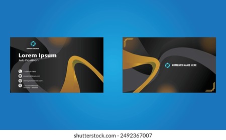 Elegant black and gold identity or business card vector with sophisticated design. Perfect for luxury branding and creating a high-end, professional impression. Modern Design to match your personality