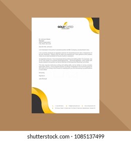 Elegant black and gold Letterhead