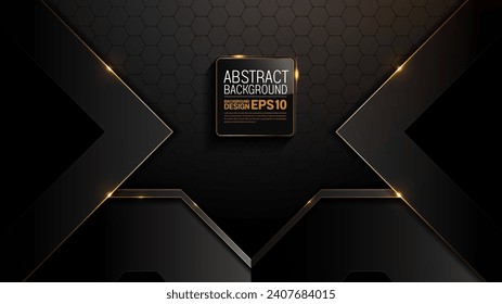 Elegant Black Gold Modern Background with Golden Light, Abstract Luxury Image for Website Templates Technology, Modern Design for Banners and Flyers