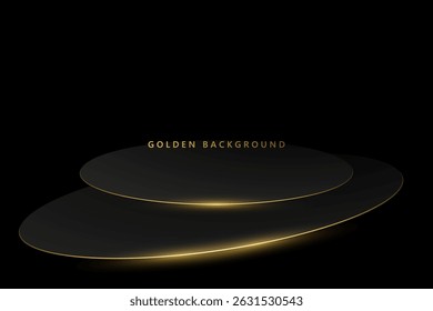 Elegant Black and Gold Stage for Product Showcase