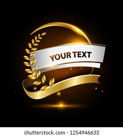 elegant black and golden design elements - shields, labels, seals, banners, badges, scrolls and ornaments