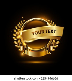 elegant black and golden design elements - shields, labels, seals, banners, badges, scrolls and ornaments