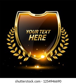 elegant black and golden design elements - shields, labels, seals, banners, badges, scrolls and ornaments