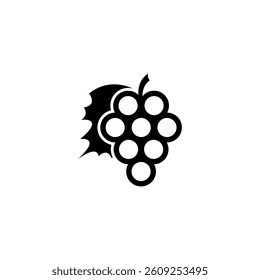 Elegant black grape bunch icon for diverse design needs.