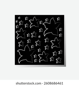 Elegant Black and Gray Floral Pattern Design. A sophisticated black and gray floral pattern, featuring stylized lily-like flowers.