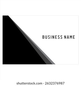 elegant black and grey parallelogram ribbon shape vector, business card design, white background.