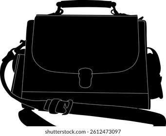 Elegant black handbag in silhouette