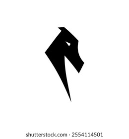 Elegant black horse logo, ideal for branding, sports, and equestrian themes.