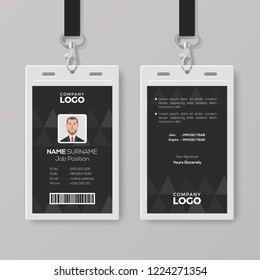 Elegant Black ID Card Design Template