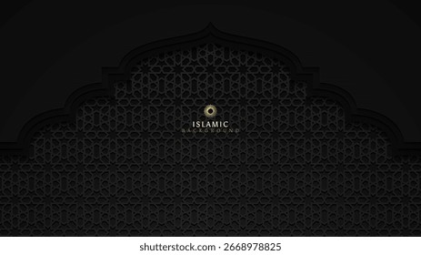 Elegant black Islamic background design