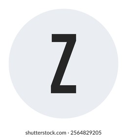 Elegant black letter Z, crafted in a minimalist design on a clean white circular background. Perfect for logo design, branding, or creative typography projects.