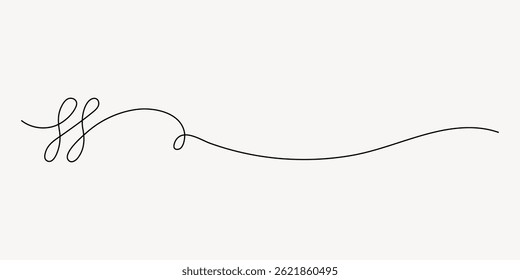Elegant black line swirl design, decorative line art, swirl pattern. Perfect for invitations, elegant borders, or decorative elements. Swirl adds a touch of elegance. Decorative flourish vector.