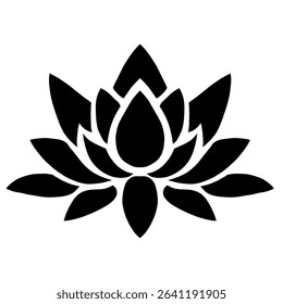 Elegant Black Lotus Flower Illustration  A Stylized Floral Design