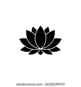 Elegant black lotus flower simple design