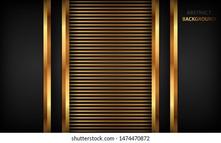 Elegant black luxury background. Texture with realistic golden effect element. Modern vector design template.