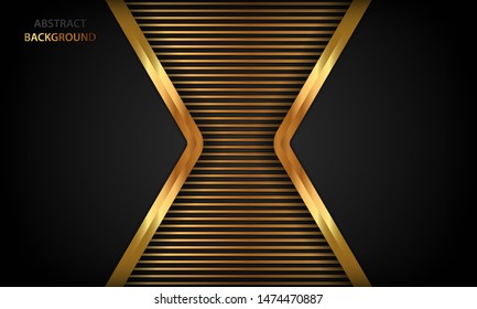 Elegant black luxury background. Texture with realistic golden effect element. Modern vector design template.
