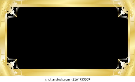 elegant black luxury golden frame background in vector format