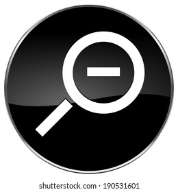 Elegant , black magnifying glass icon ( minus)