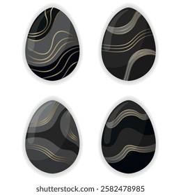 Elegant Black Marble Easter Eggs