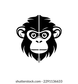 Elegant black monkey vector logo on a white backdrop