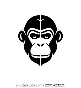 Elegant black monkey vector logo on a white backdrop