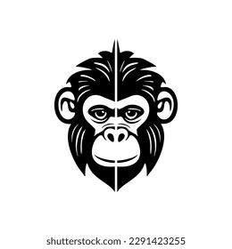 Elegant black monkey vector logo on a white backdrop