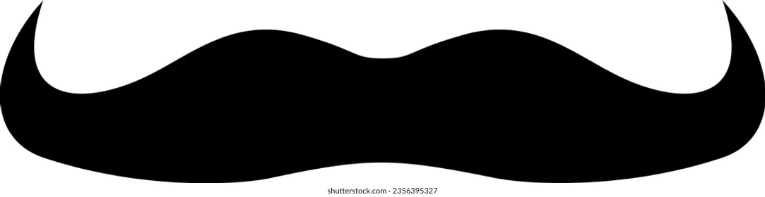 Elegant black moustaches. Curly hairstyle. Barber symbol
