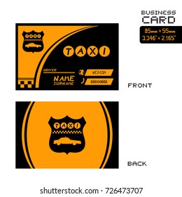elegant black and orange taxi business card