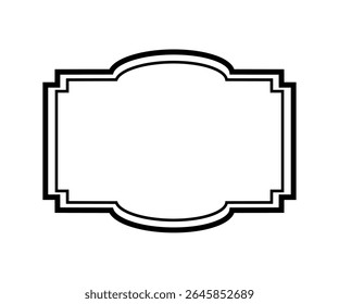 Elegant Black Outline Decorative Label Frame