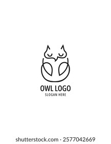 Elegant Black owl logo art vector,. Creative Owl logo Design