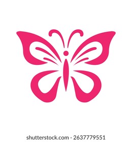 Elegant Black and Pink Butterfly Silhouette – Modern Artistic Insect Design