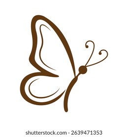 Elegant Black and Pink Butterfly Silhouette – Modern Artistic Insect Design