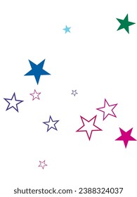 Elegant black pink gold stars random scatter wallpaper. Many stardust spangles Noel decoration elements.  Christmas starlight poster backdrop.
