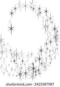 Elegant black pink gold stars random scatter wallpaper. Many stardust spangles Noel decoration elements. Magic gold sparkle texture vector star background. 