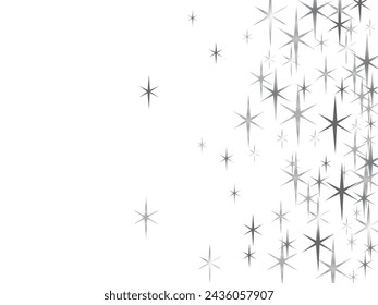 Elegant black pink gold stars random scatter wallpaper. Many stardust spangles Noel decoration elements. Party starburst magical backdrop.