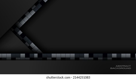 Elegante fondo abstracto negro premium con elementos geométricos oscuros de lujo